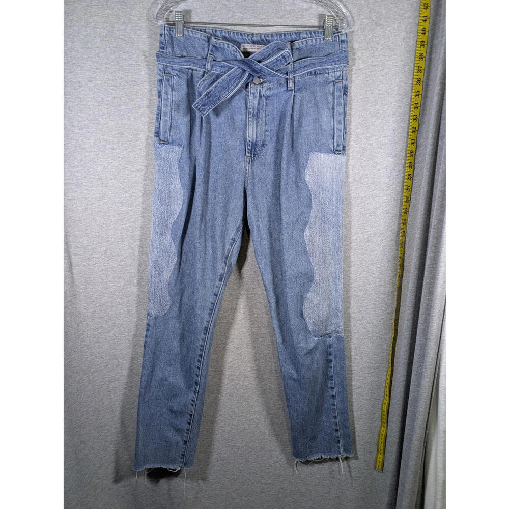 Upcycled Jeans Womens 27 Patches‎ Unique Reconstructed Casual Boho Eclectic
